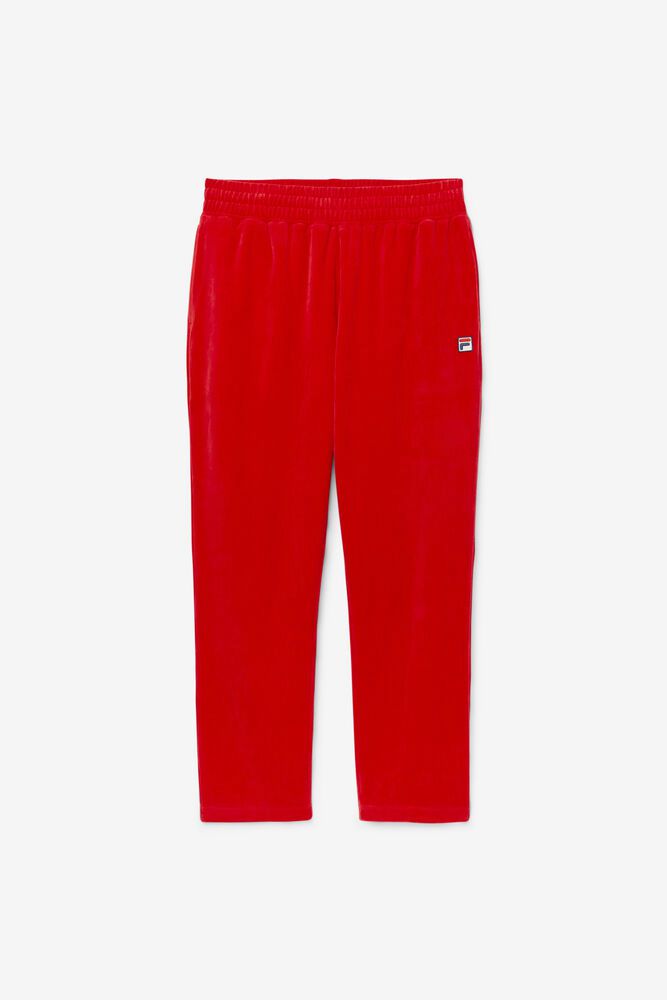 Fila Pants O-fit Velour Mens Red - India UQG-172649